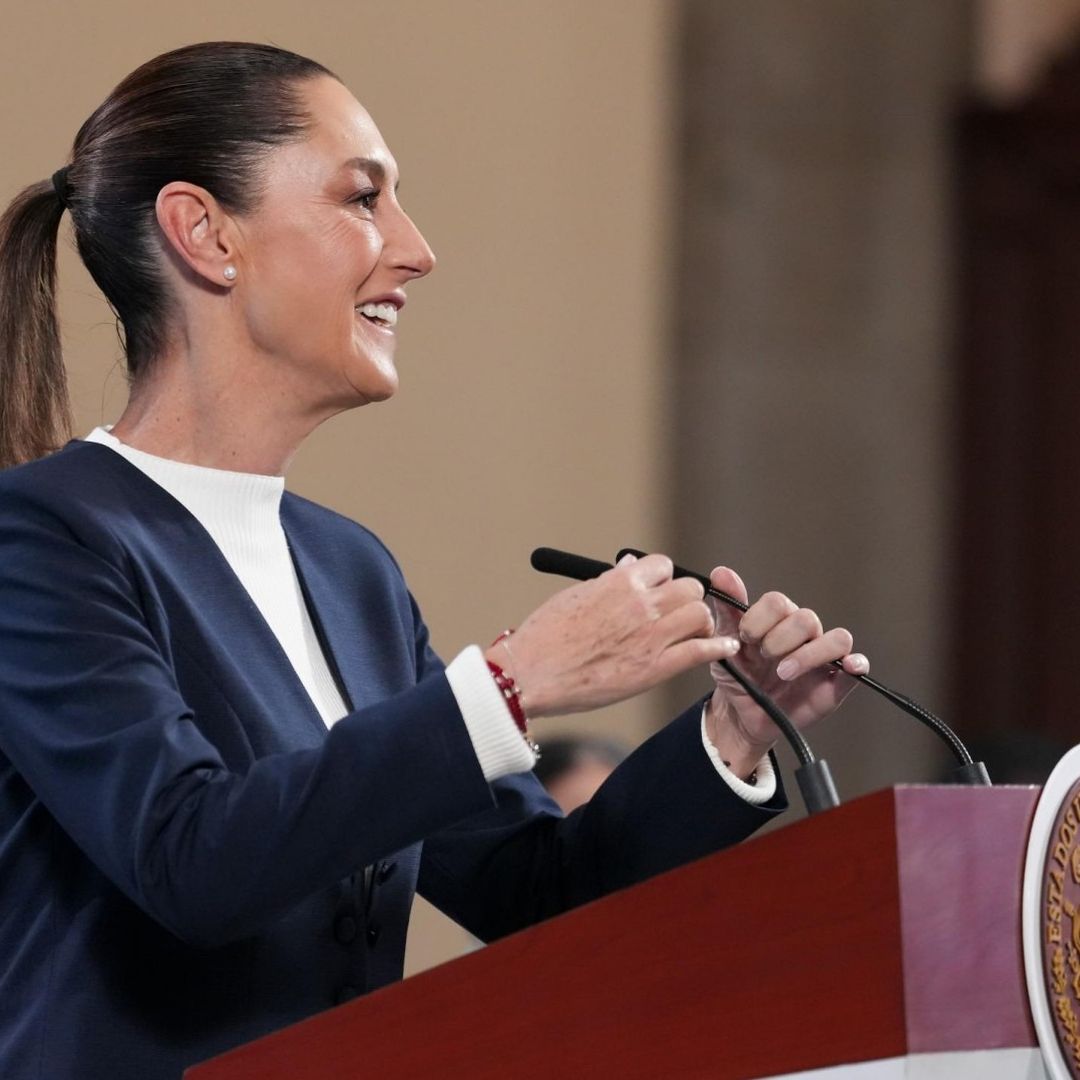 Claudia Sheinbaum durante conferencia de prensa en Palacio Nacional