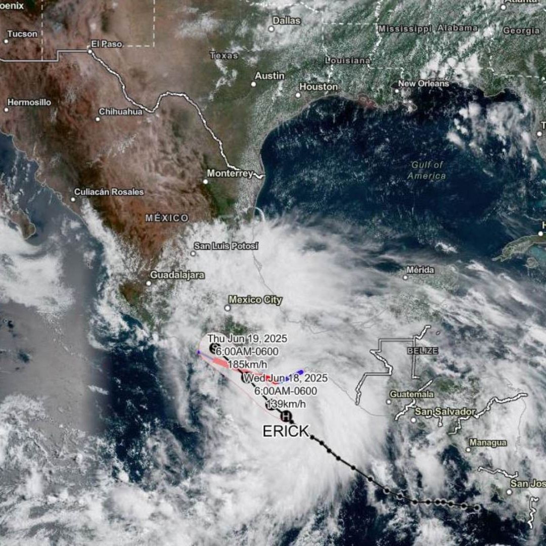 Trayectoria del huracán Erick, en el Pacífico