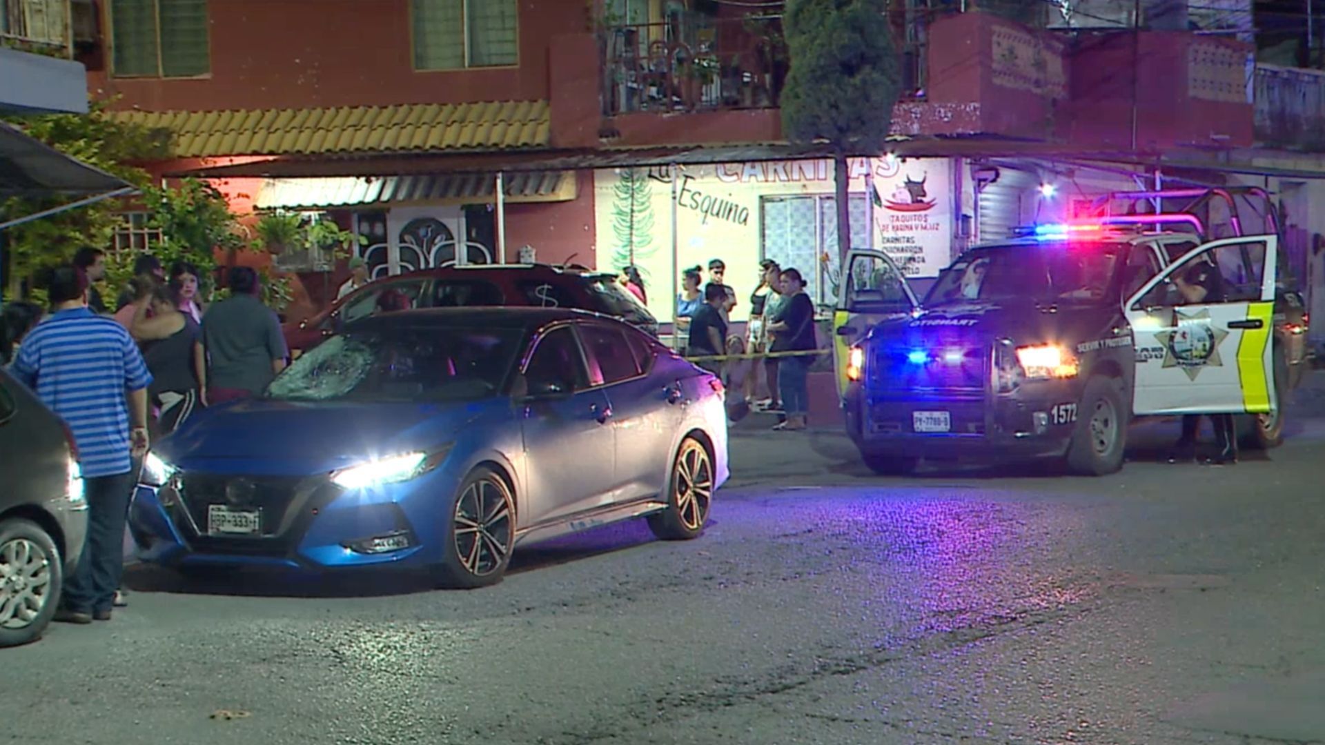 Policía de Apodaca acordono la zona por accidente