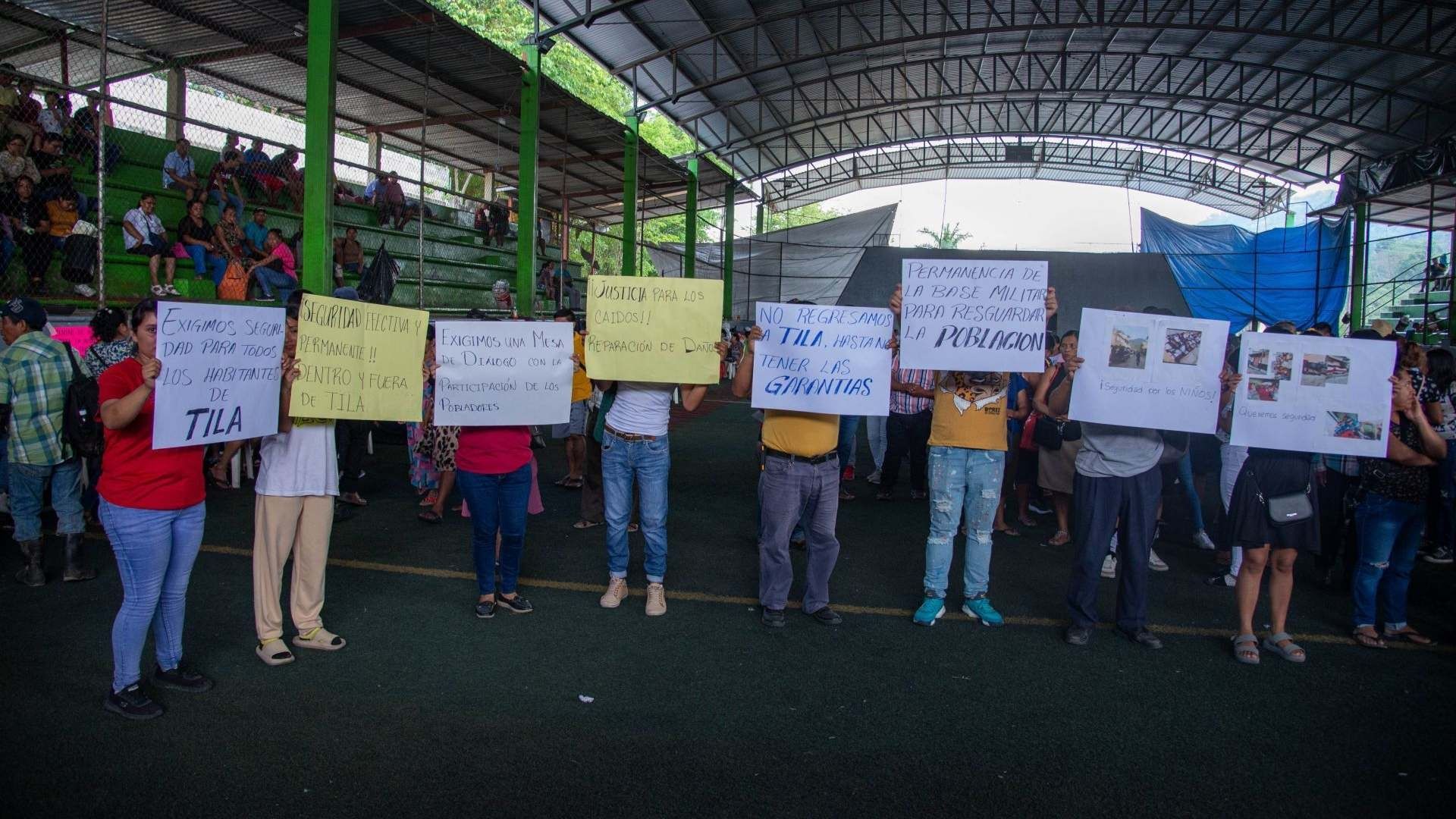 Desplazados de Tila se Niegan a Regresar a sus Casas Hasta que les Garanticen Seguridad