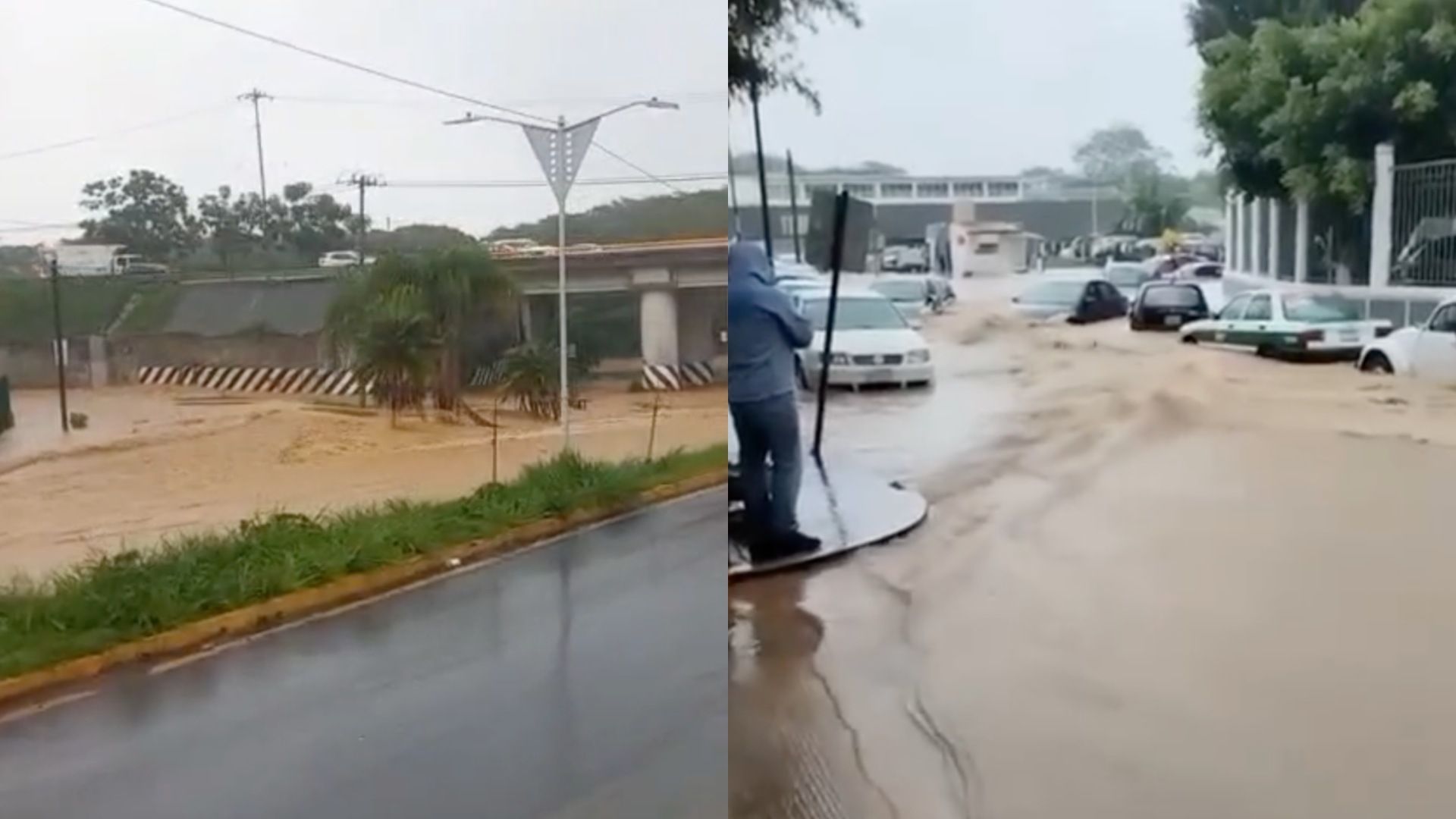 La precipitación pluvial colapsó el sistema de drenaje y se ocasionaron severas inundaciones en varias colonias de la zona sur de Xalapa y de Emiliano Zapata.