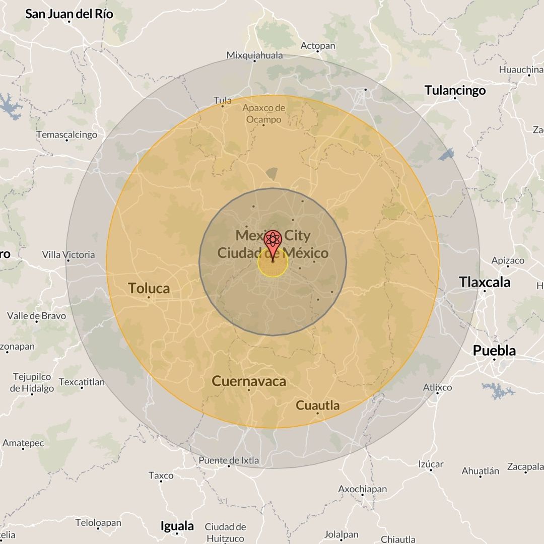 Nukemap: Simulador de Bombas Nucleares Muestra Qué Pasaría Si Hubiera un Ataque en Tu Ciudad
