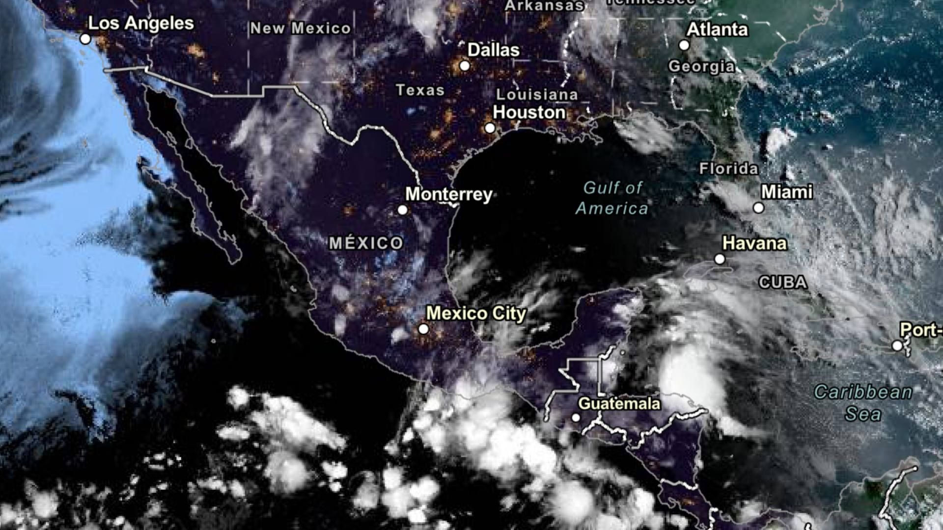 Mapa de la trayectoria de Flossie en el Pacífico mexicano