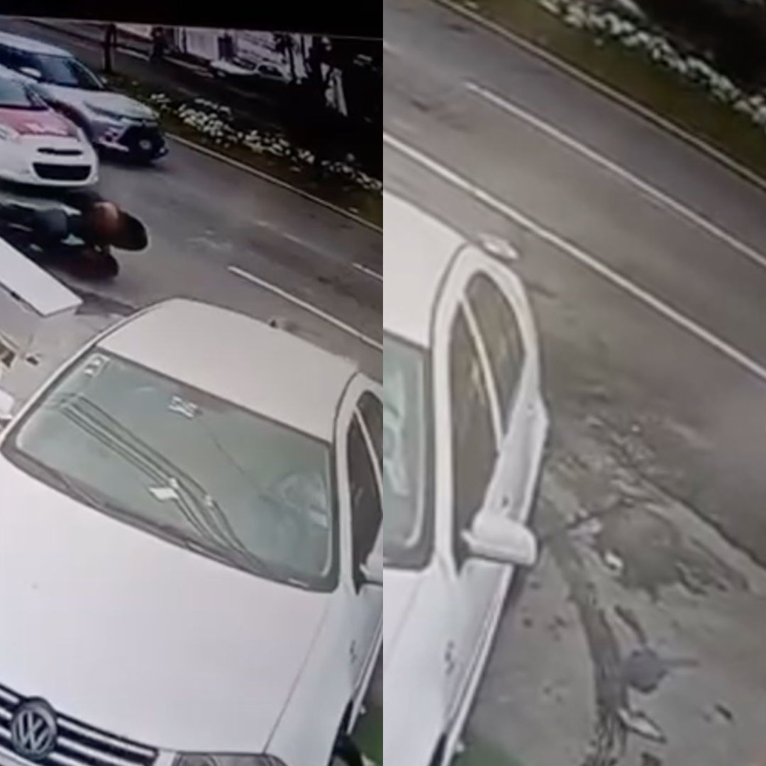 Video Oficial de Tránsito Sale Proyectado tras Chocar en su Motocicleta Contra Taxi en Veracruz
