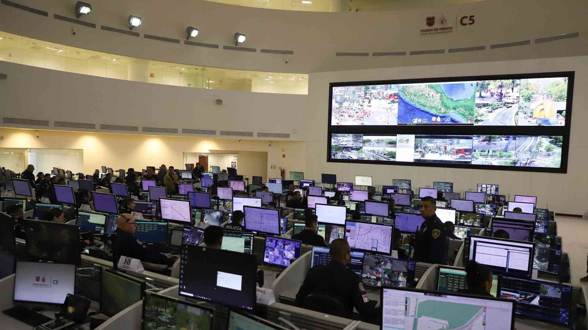 Monitoreo de cámaras del C5 de la CDMX
