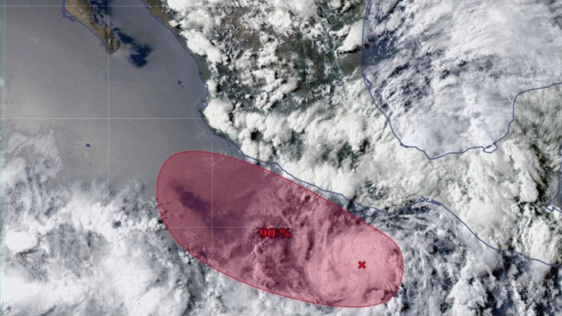 La imagen muestra nubosidad densa.