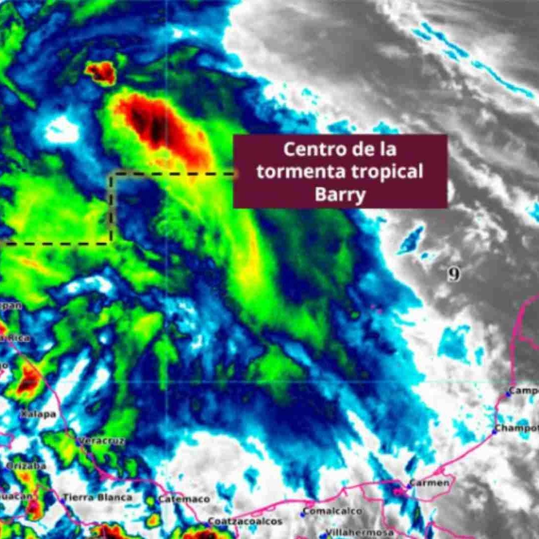 Barry toca tierra como tormenta tropical al norte del estado de Veracruz.