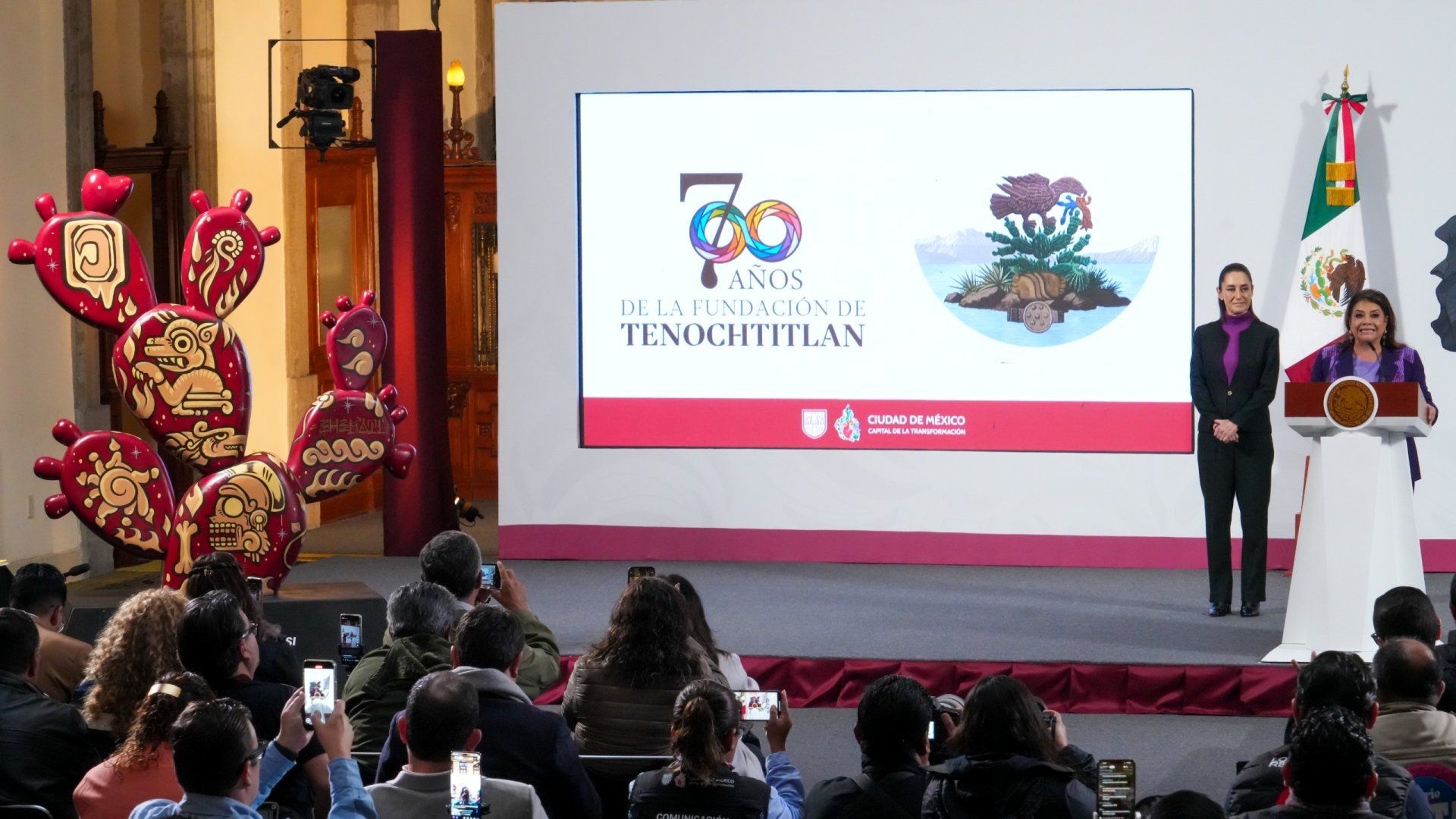 Presentación del programa por los 700 años de Tenochtitlan en la conferencia mañanera de hoy 30 de junio 2025