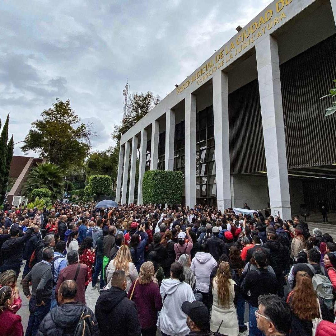 Mitin de trabajadores del Poder Judicial de la CDMX