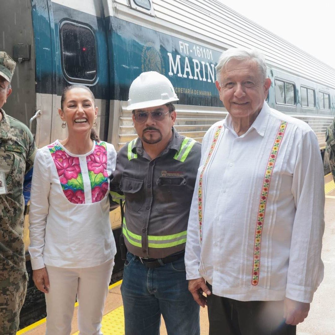 Claudia Sheinbau y el presidente López Obrador.