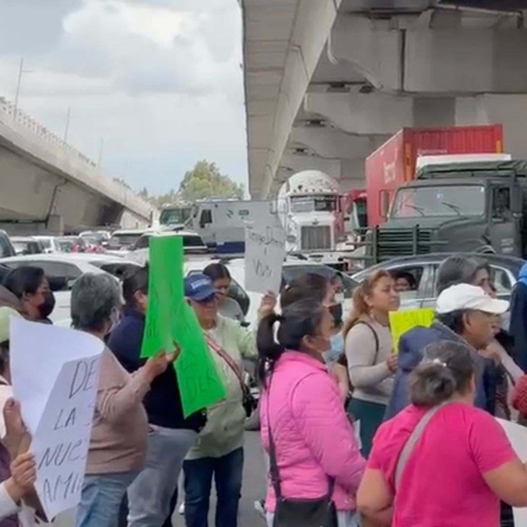 Cierre en Autopista México-Puebla en Villa Frontera por Manifestación Pacientes Hospital Norte