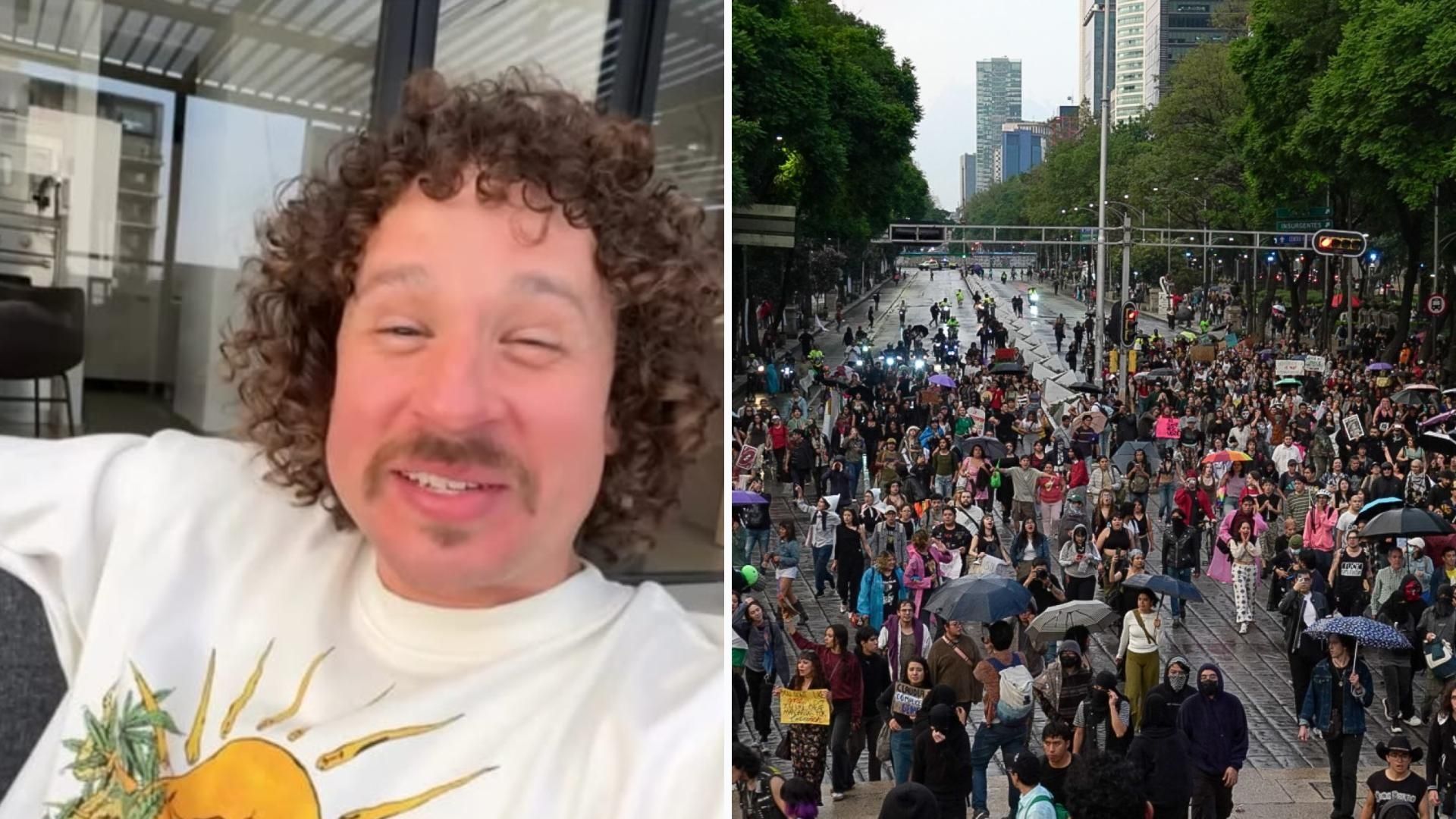 Luisito Comunica Recibe Reclamos en Marcha vs Gentrificación en CDMX: “Eres Parte del Problema”