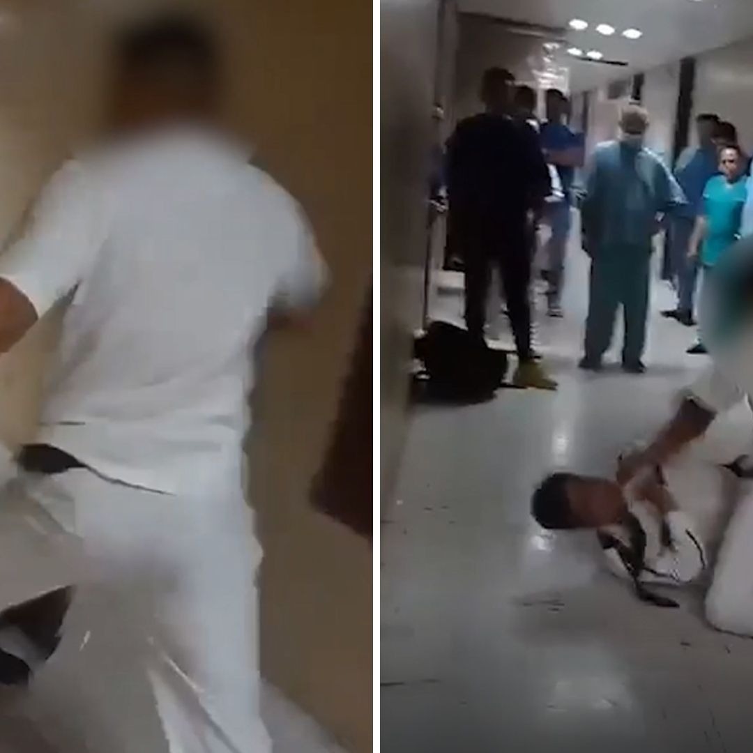 Enfermero del Hospital San José del IMSS en Puebla Agrede a Guardia de Seguridad