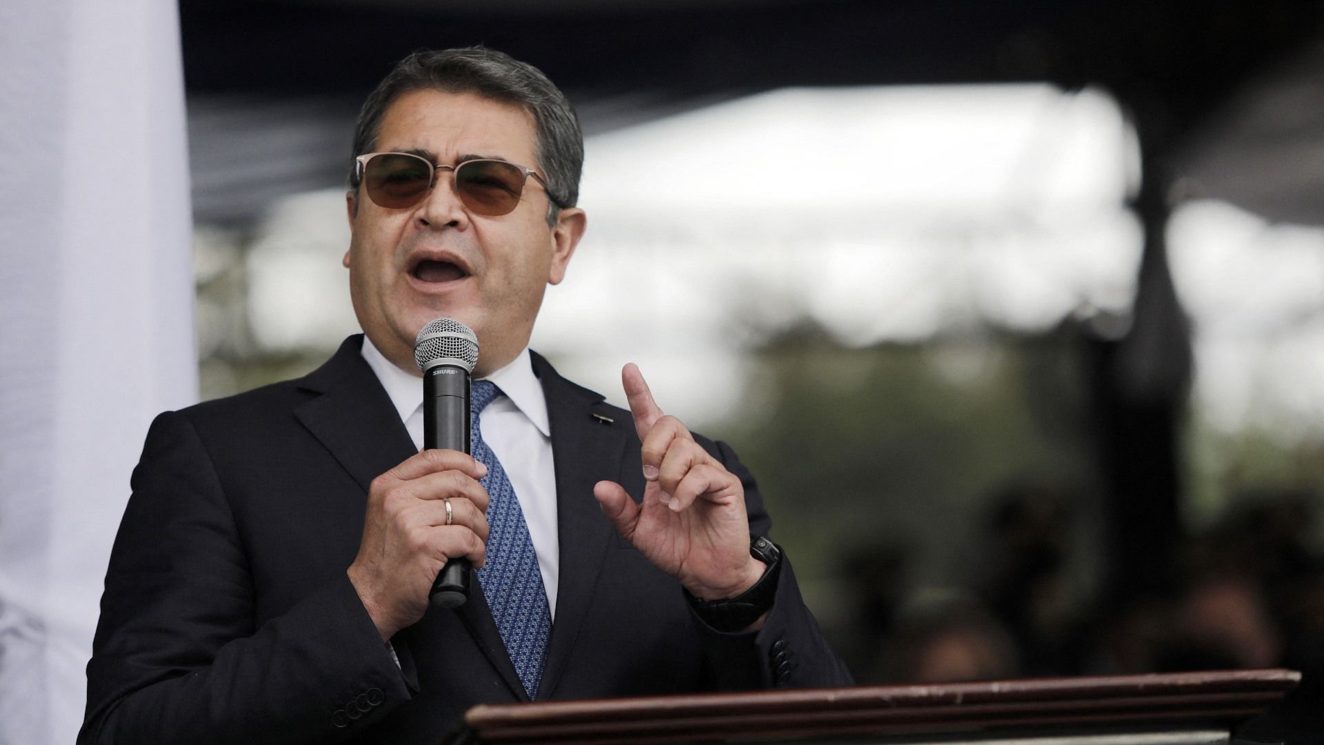 Juan Orlando Hernández durante ceremonia del Ejército de Honduras, el 10 de diciembre de 2021.