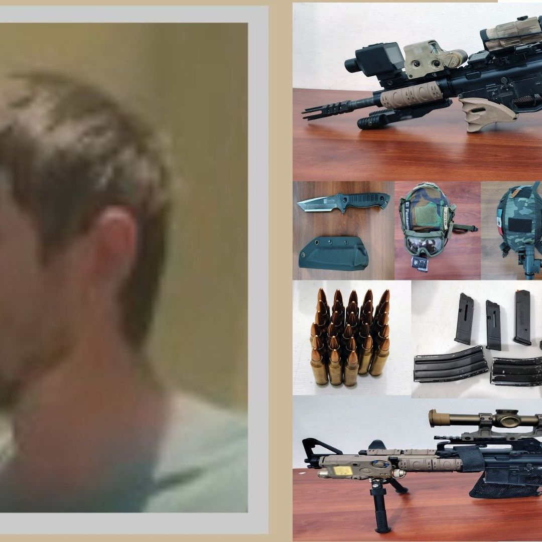 En una revisión posterior realizada en el domicilio del detenido, los oficiales localizaron varias armas.