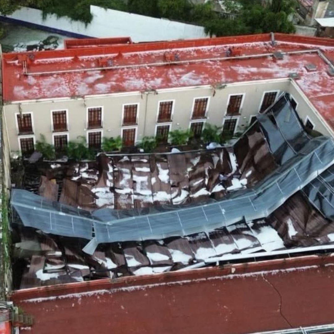 Desplome Techo Alberca Hotel San Francisco Centro Tlaxcala por Lluvia y Granizada