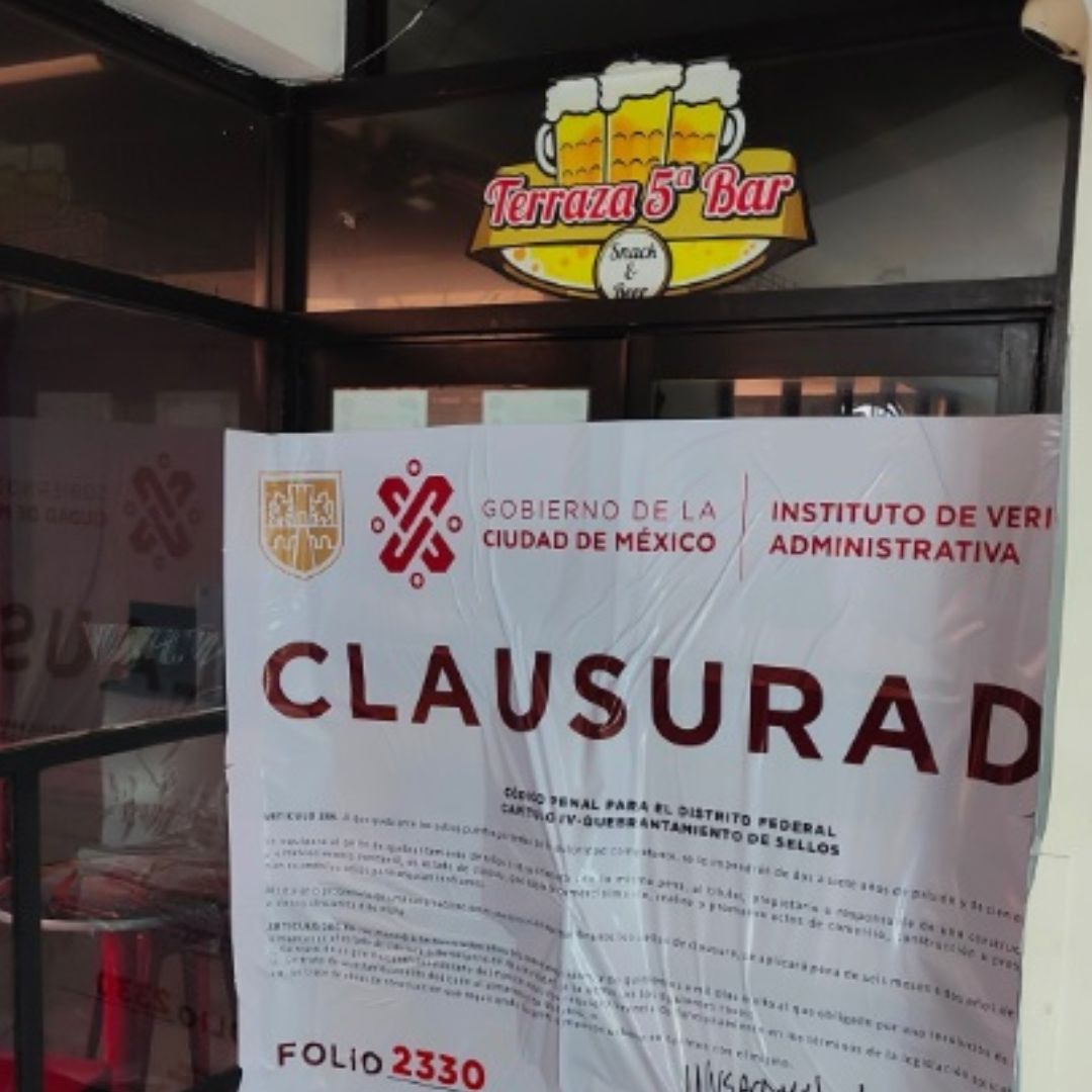 Bares clausurados en el centro de la CDMX