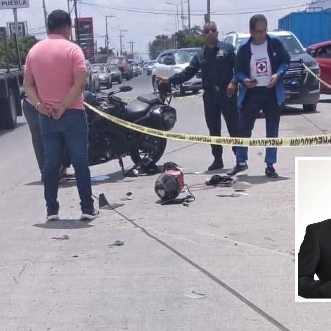 Periodista Fredy Aco Fue Atropellado en su Motocicleta por Audi en Carretera Federal Puebla Atlixco