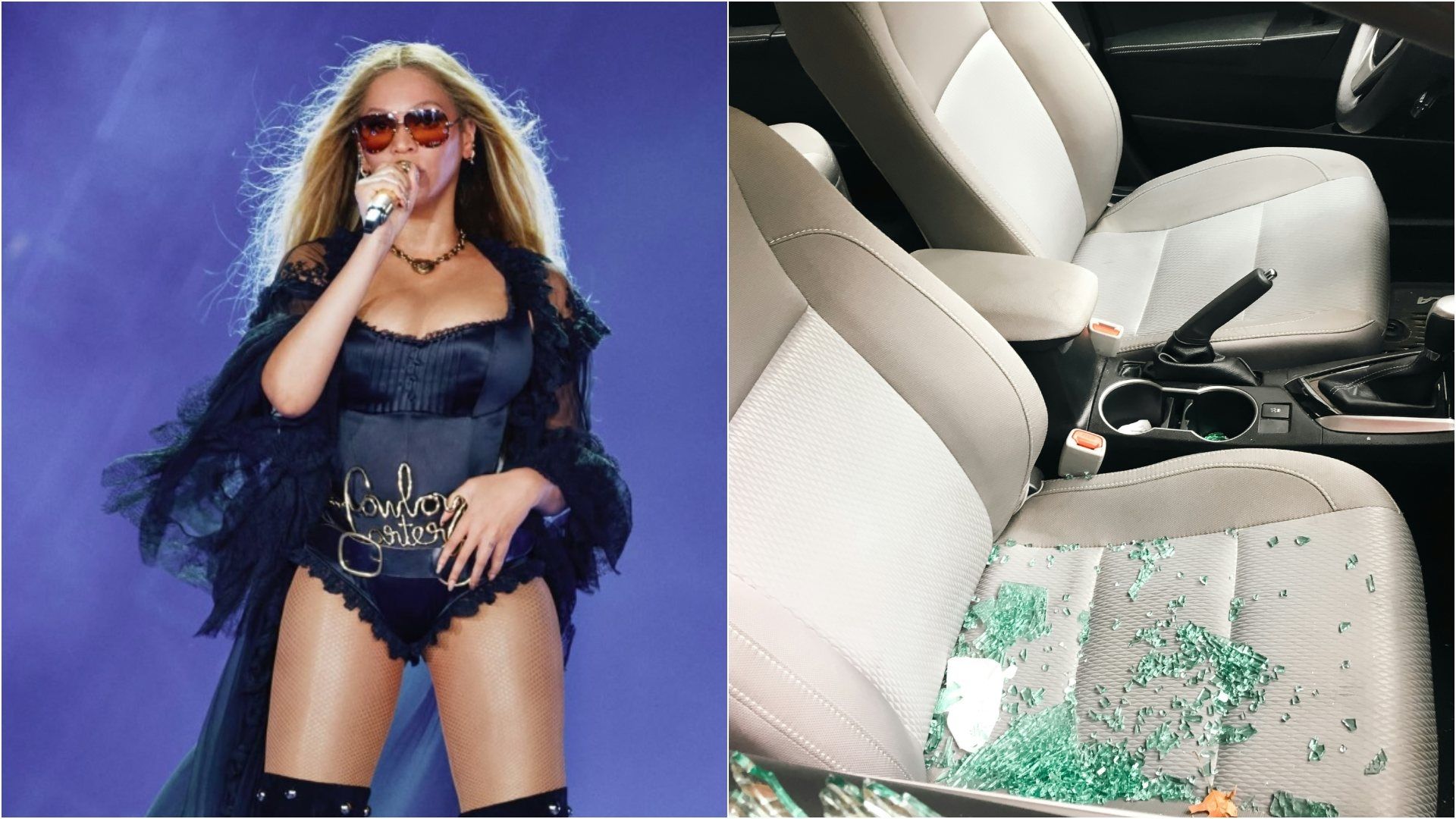Le dieron cristalazo al coche en que el había varias memorias USB con canciones de Beyoncé.