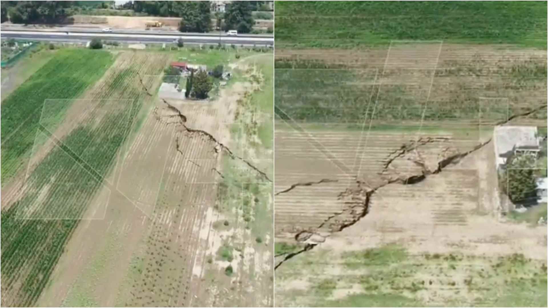 Se forman grietas gigantes en San Salvador Atenco, Estado de México