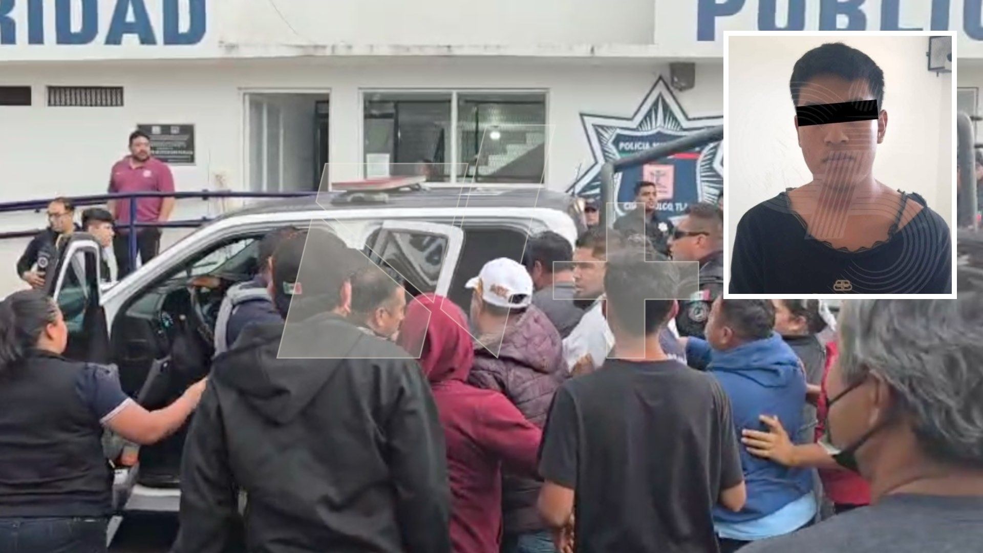 Rescatan de Linchamiento a Dos Hombres por Asalto a Transporte Público en Cuaxomulco Tlaxcala