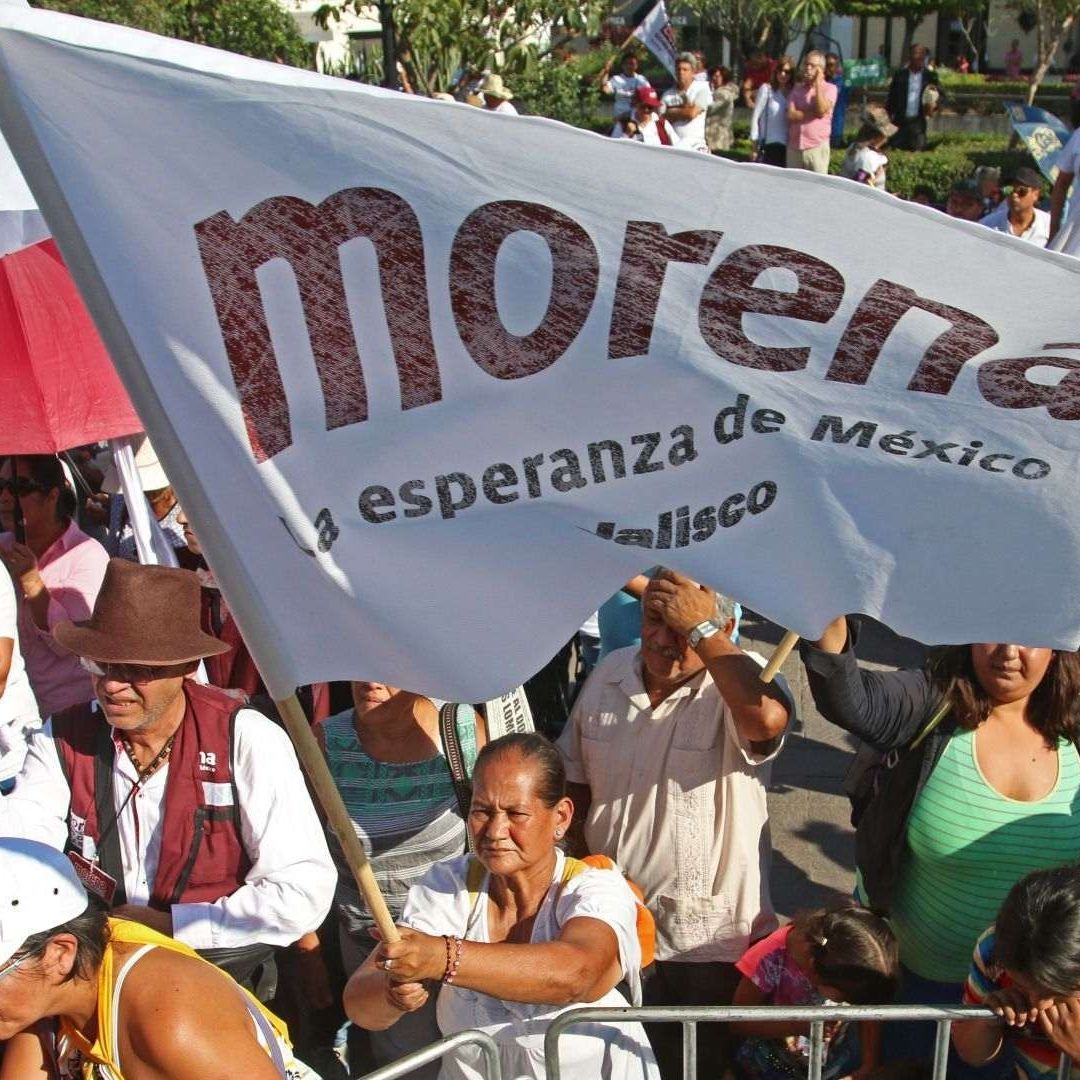 Mitin de Morena en Jalisco durante la campaña presidencial de 2018