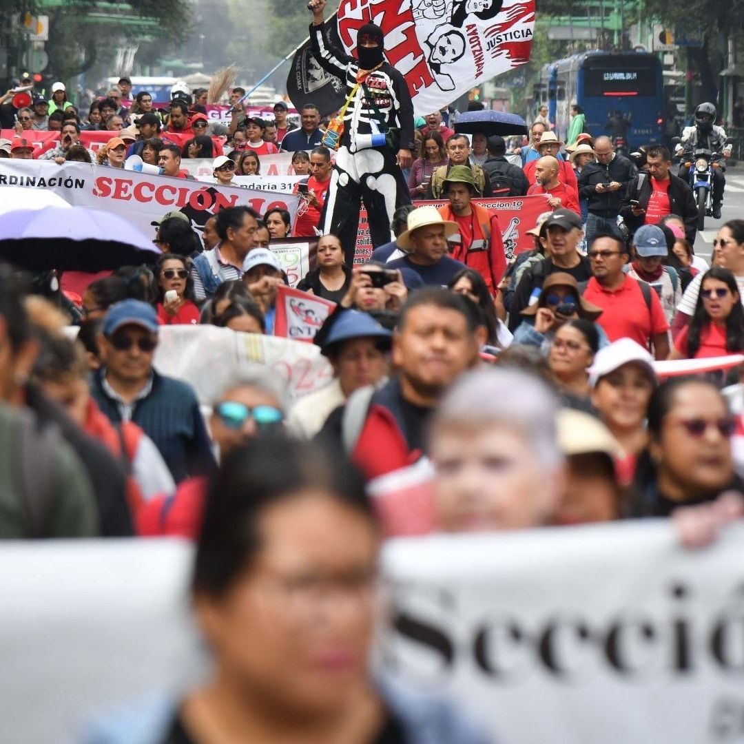 Marcha de maestros de la CNTE, en CDMX, del 10 de julio de 2025
