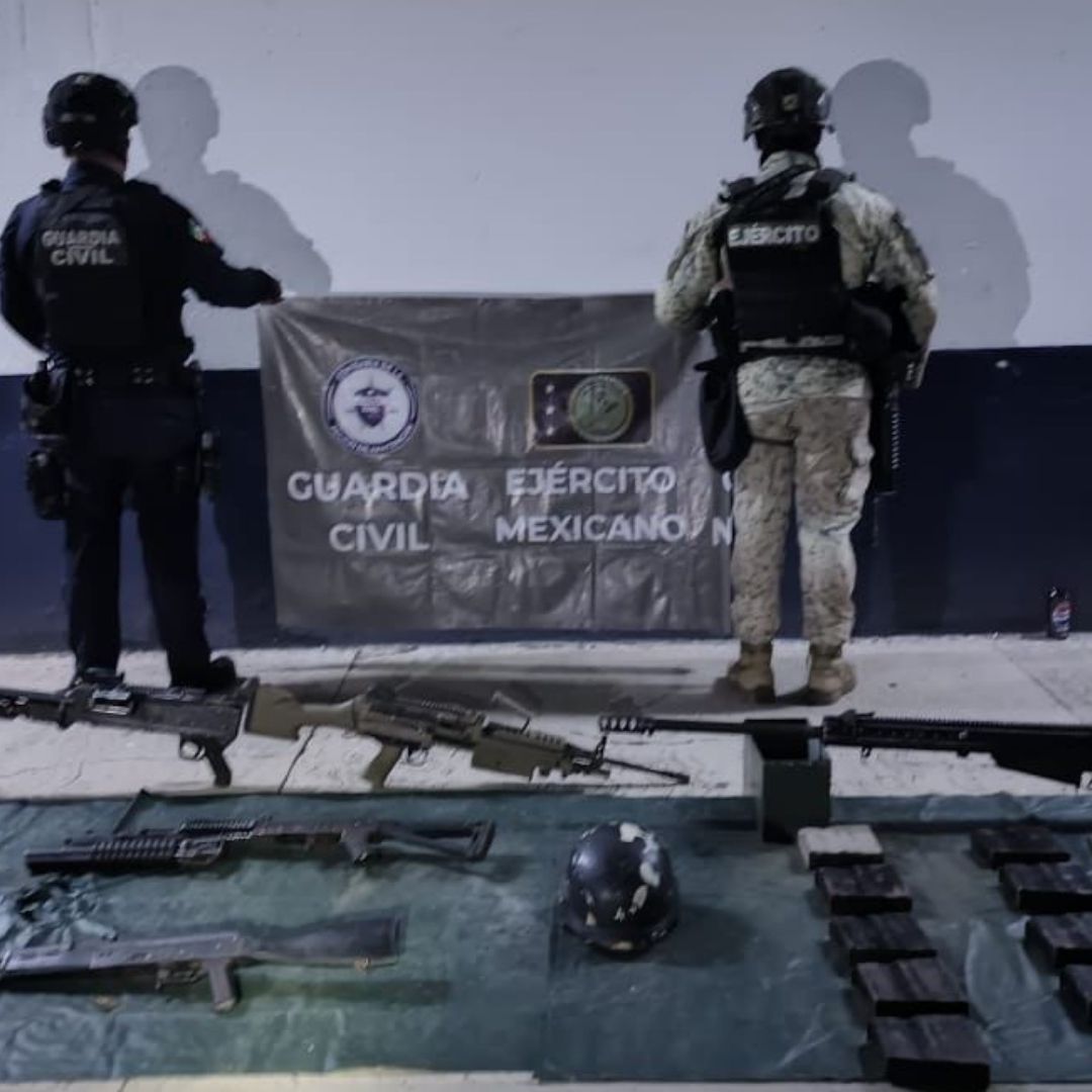 Armas y droga decomisadas al CJNG