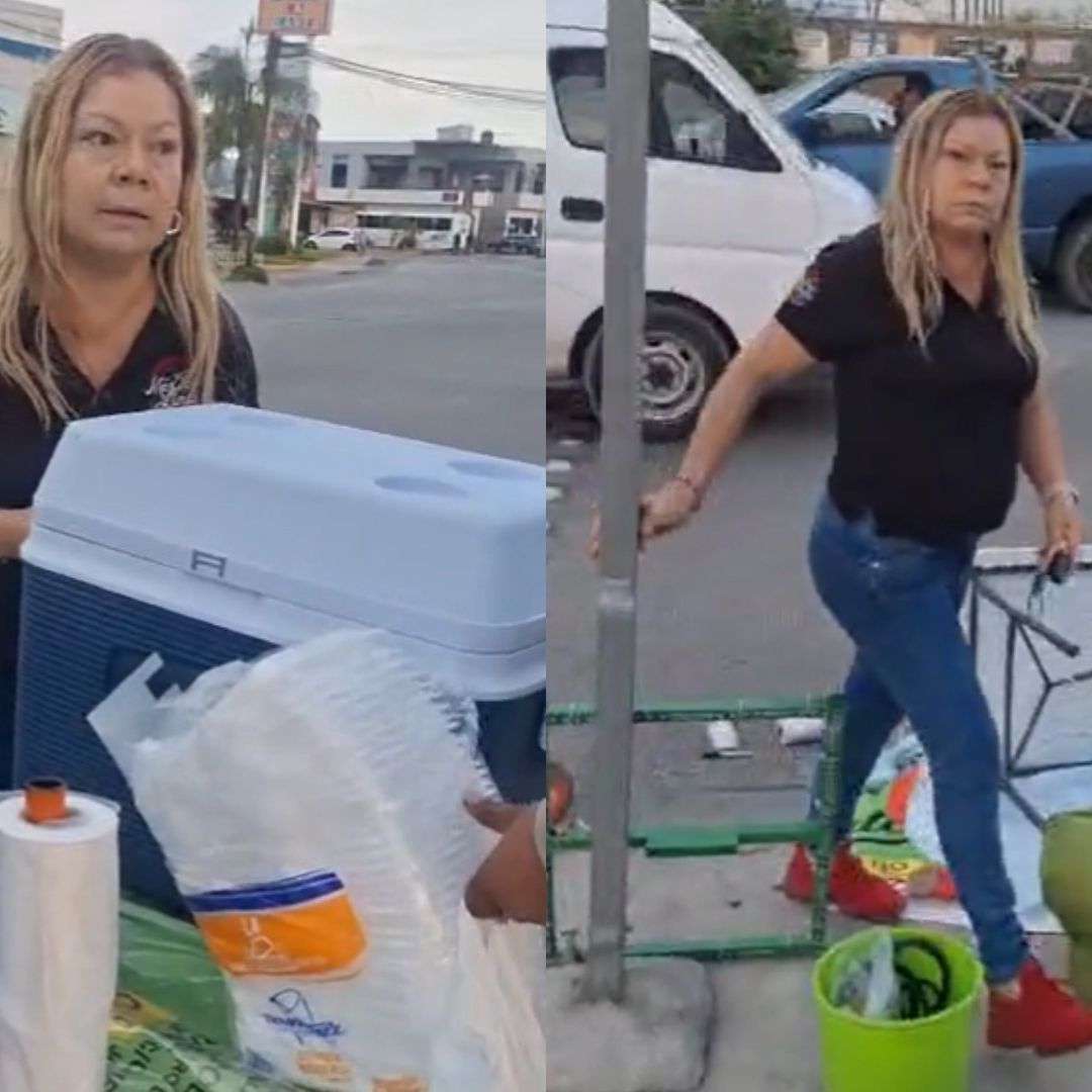 Video | 'Lady Tamales': No Puede Salir de Estacionamiento y Tira Puesto de Vendedora