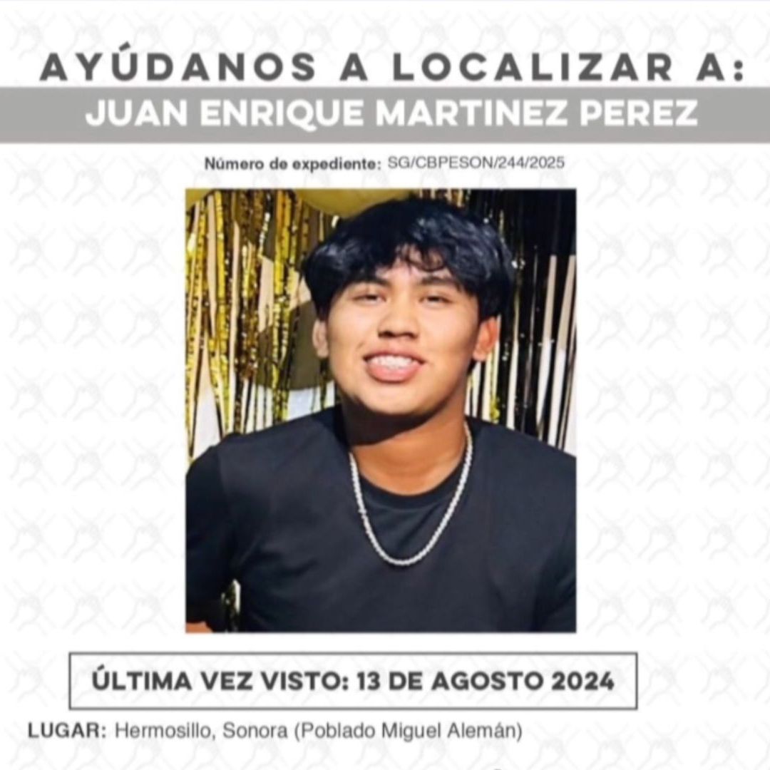 Buscan a Joven Juan Martínez Pérez Desaparecido en el Poblado Miguel Alemán