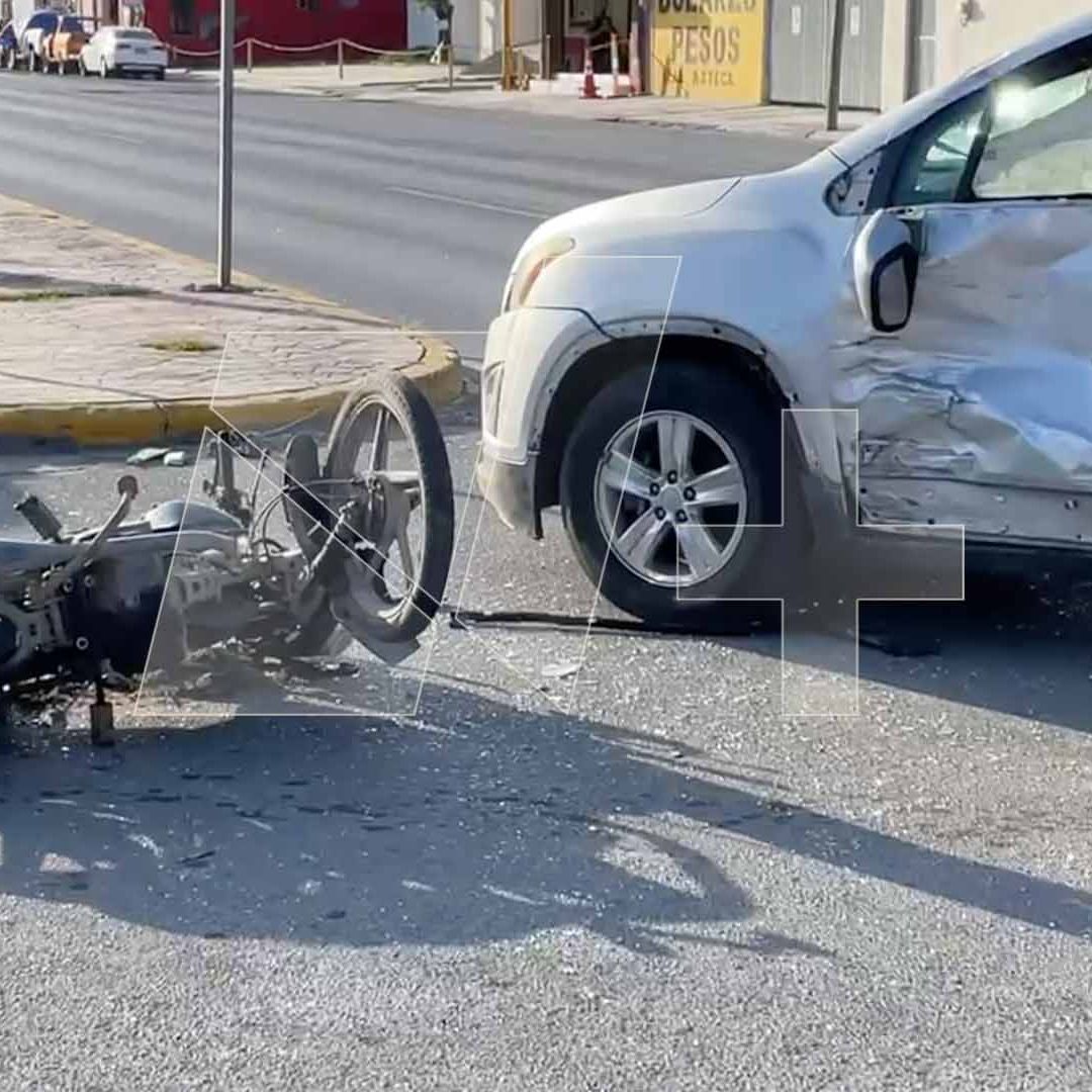 Motociclista Resulta Lesionado tras Chocar con una Camioneta en Matamoros