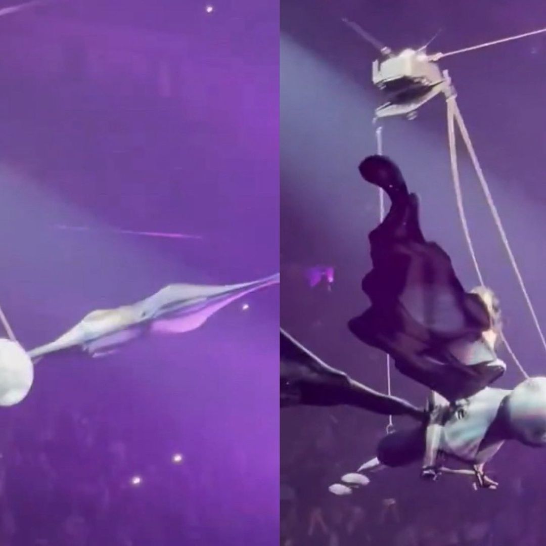 Katy Perry casi cae de prop volador durante concierto en San Francisco, California