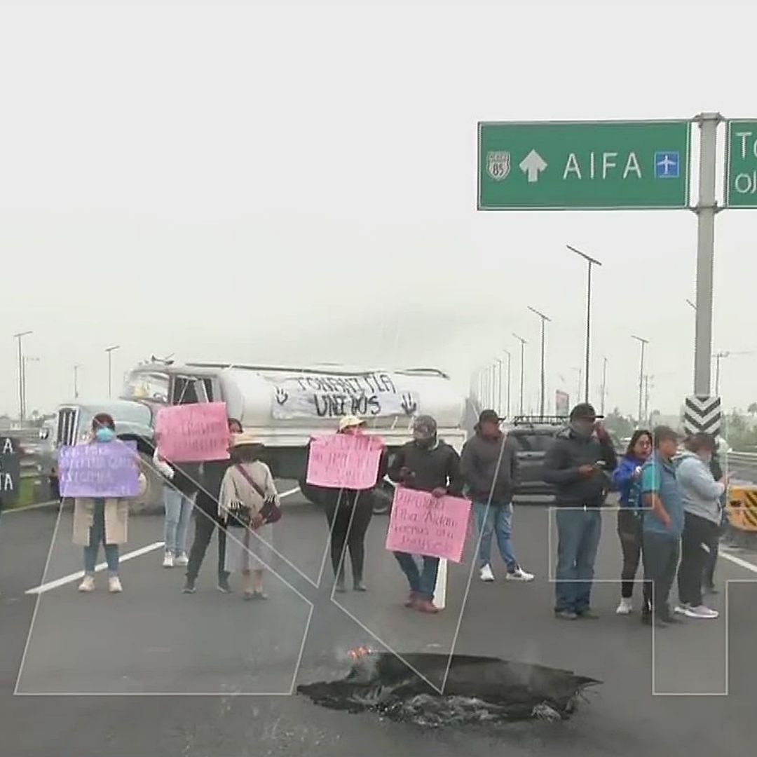 Pobladores Bloquean Acceso al AIFA y al Municipio de Tonanitla, en Edomex