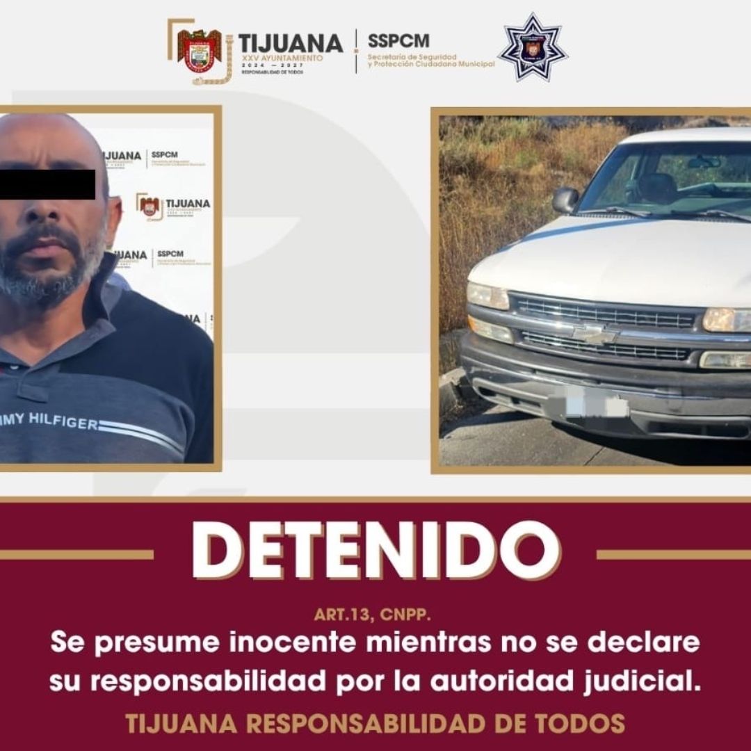 Detienen en Tijuana a Presunto Responsable de Agresión Armada Contra Policía en Tecate