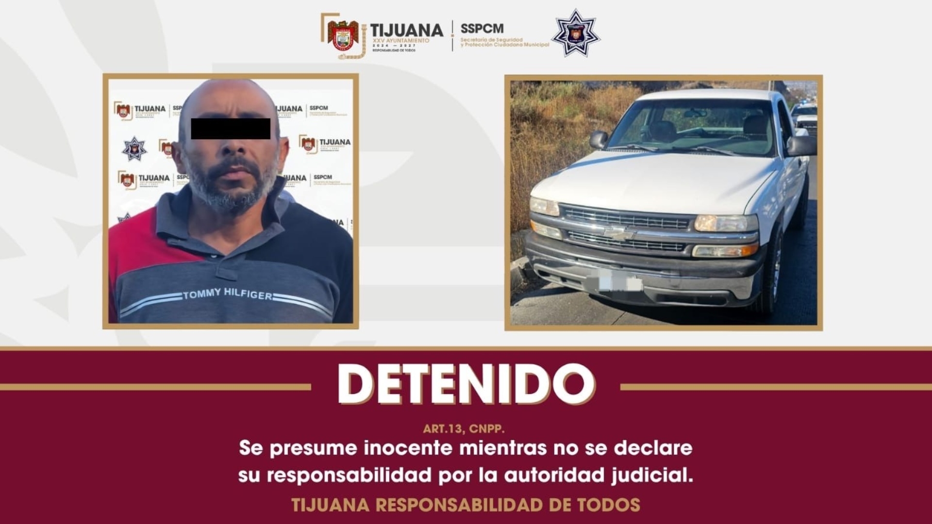 Detienen en Tijuana a Presunto Responsable de Ataque Armado Contra Policía en Tecate