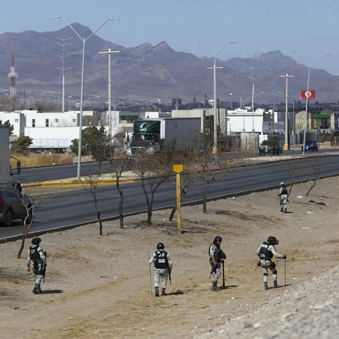 Guardia Nacional vigila la frontera en Ciudad Juárez, Chihuahua