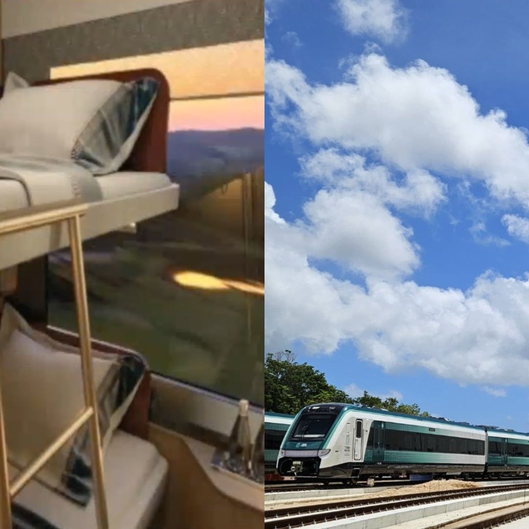 Presentan nuevos vagones para viajes largos en el Tren Maya. Foto: Gobierno de México