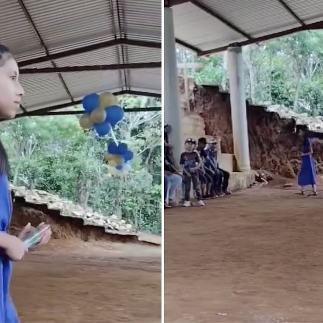 Niña es la única estudiante que se gradúa de esta escuela