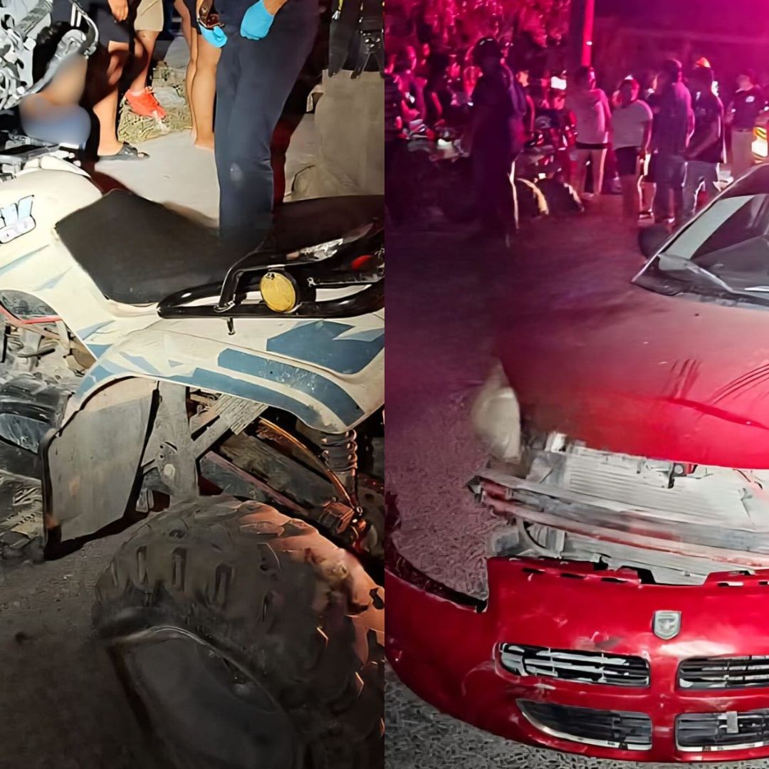 Choque entre Vehículo y Cuatrimoto Deja Cuatro Menores Lesionados en Nuevo Laredo