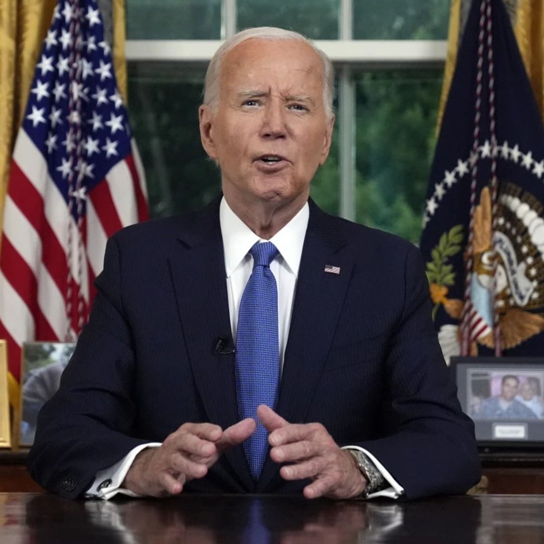 El presidente Joe Biden se dirige a la nación desde la Oficina Oval de la Casa Blanca en Washington, miércoles 24 de julio de 2024