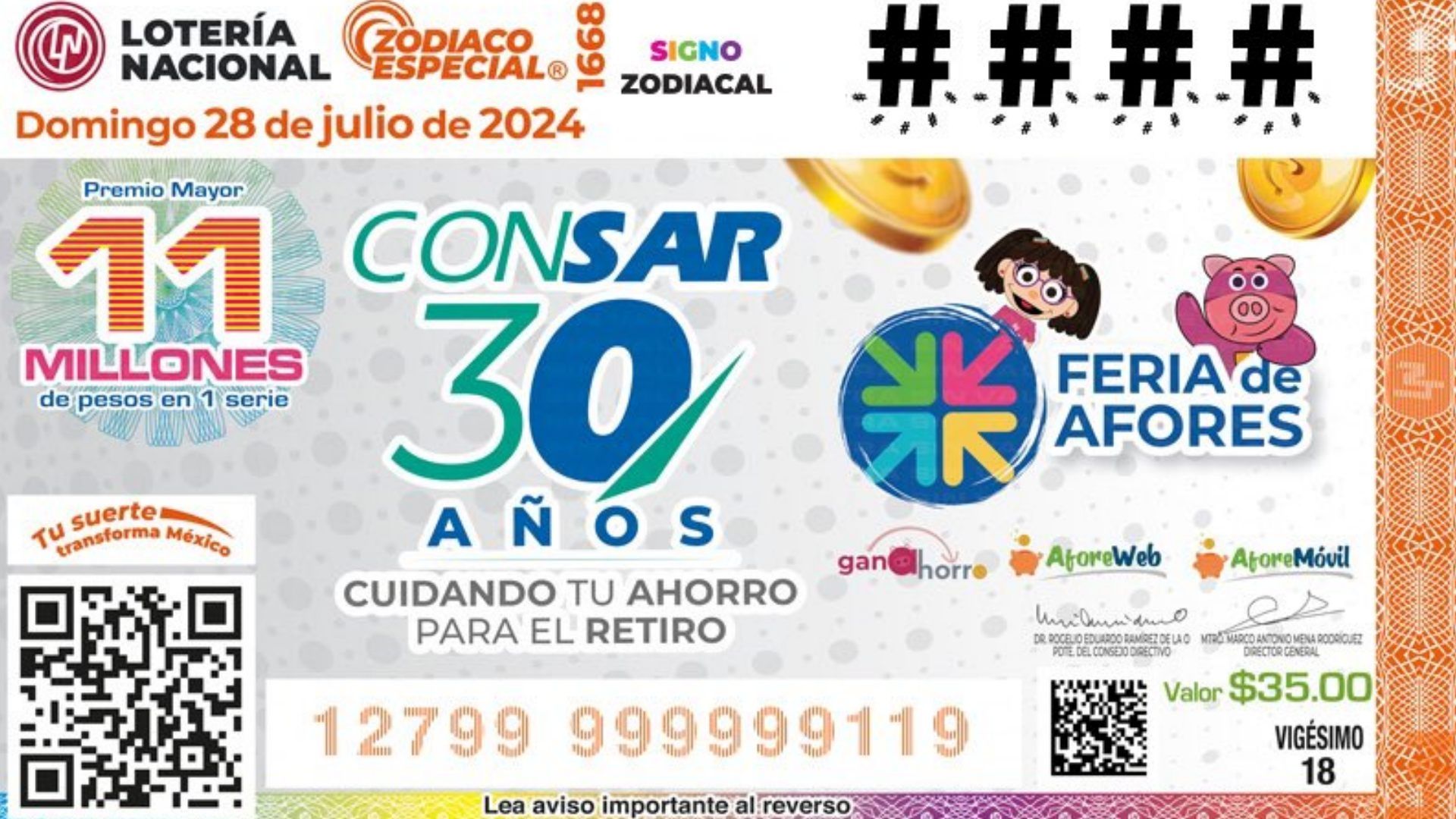 Resultados Lotería Nacional 28 de julio 2024 Lista de premios y ganadores del Sorteo Zodiaco Especial 1668