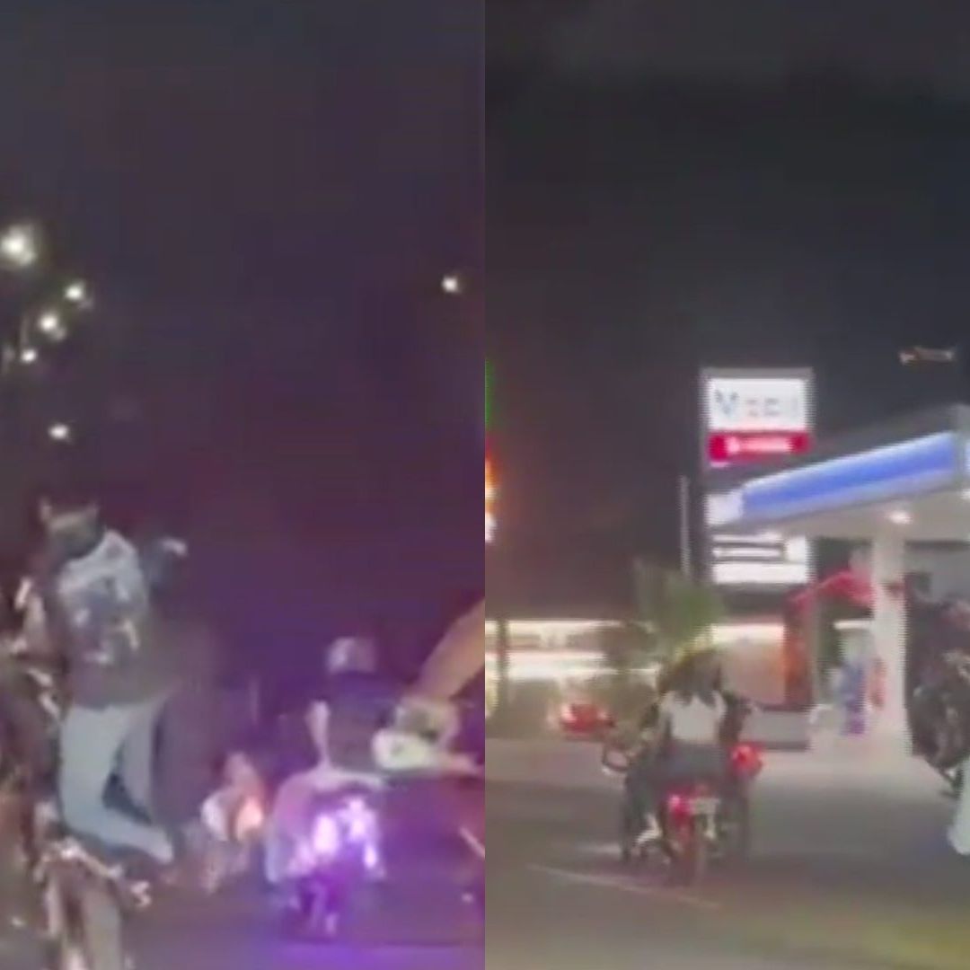Varios conductores de motocicleta realizaron arrancones en la Avenida Morones Prieto en Monterrey, Nuevo León