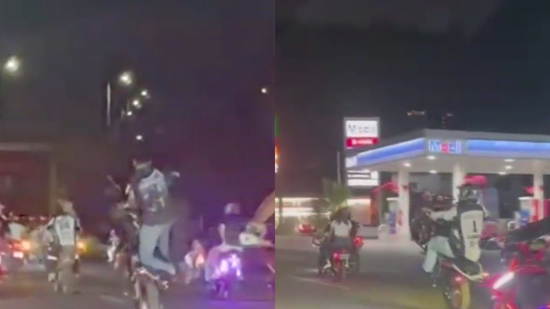 Varios conductores de motocicleta realizaron arrancones en la Avenida Morones Prieto en Monterrey, Nuevo León