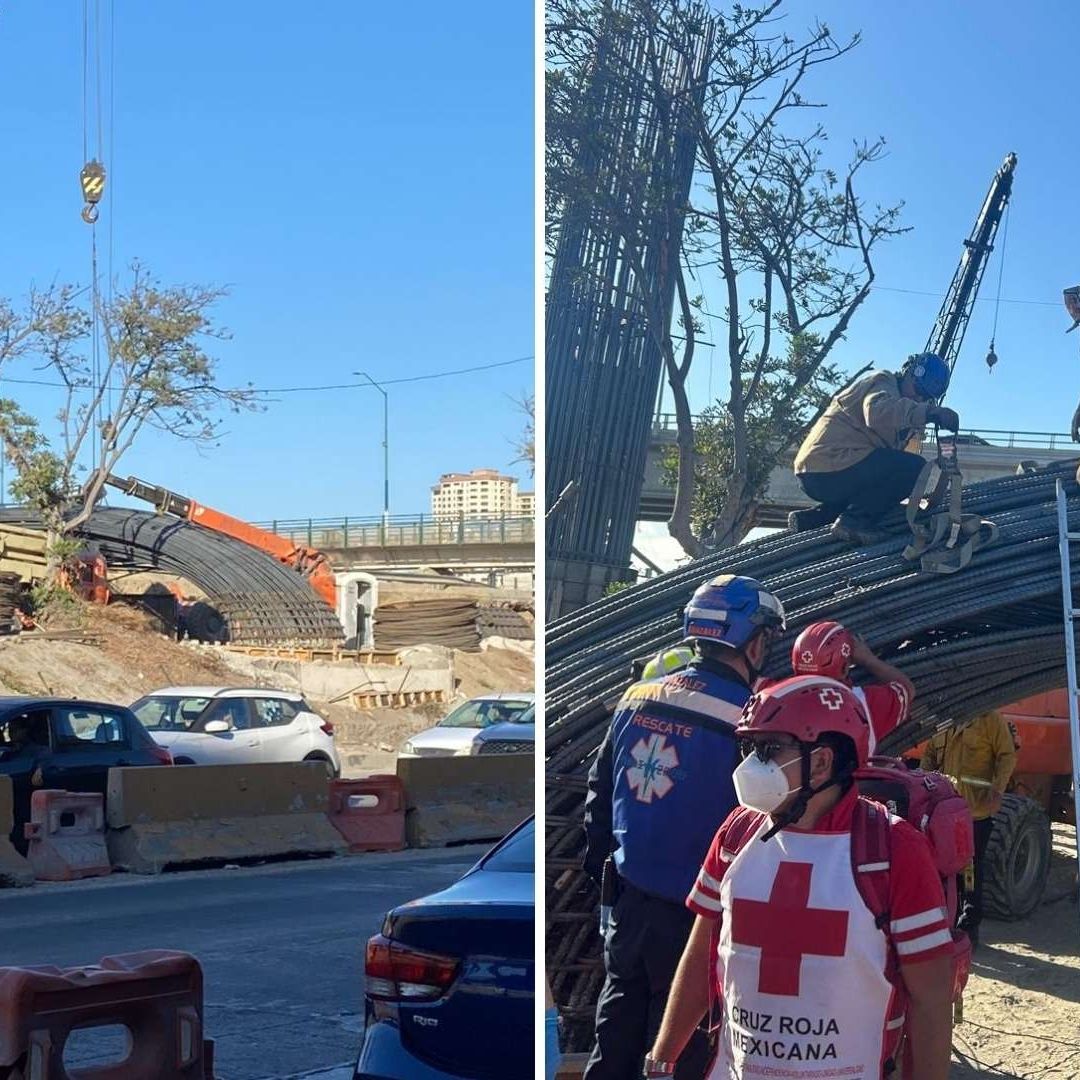 Rescatan a Dos Trabajadores tras Colapso de Estructura en Obra de Viaducto en Tijuana