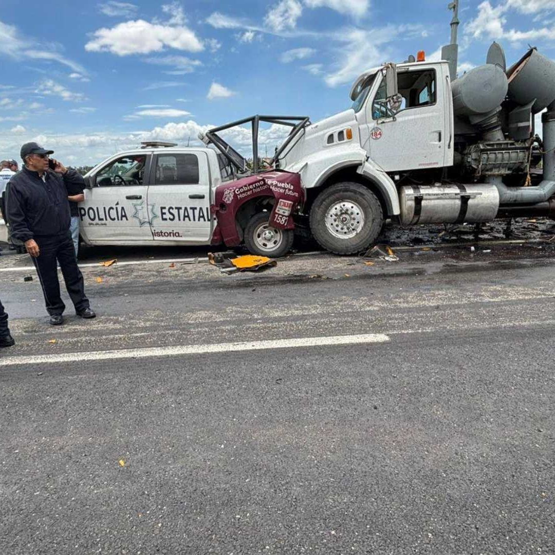 Dos Policías Estatales Muertos Prensados en Accidente en Segundo Piso Autopista México Puebla
