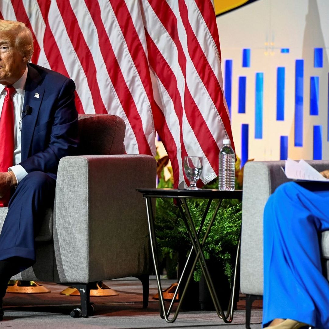 Trump fue entrevistado por Rachel Scott, de raza negra. Foto Reuters