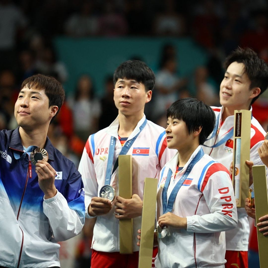 Selfie de medallista de Corea del Sur, Corea del Norte y de China