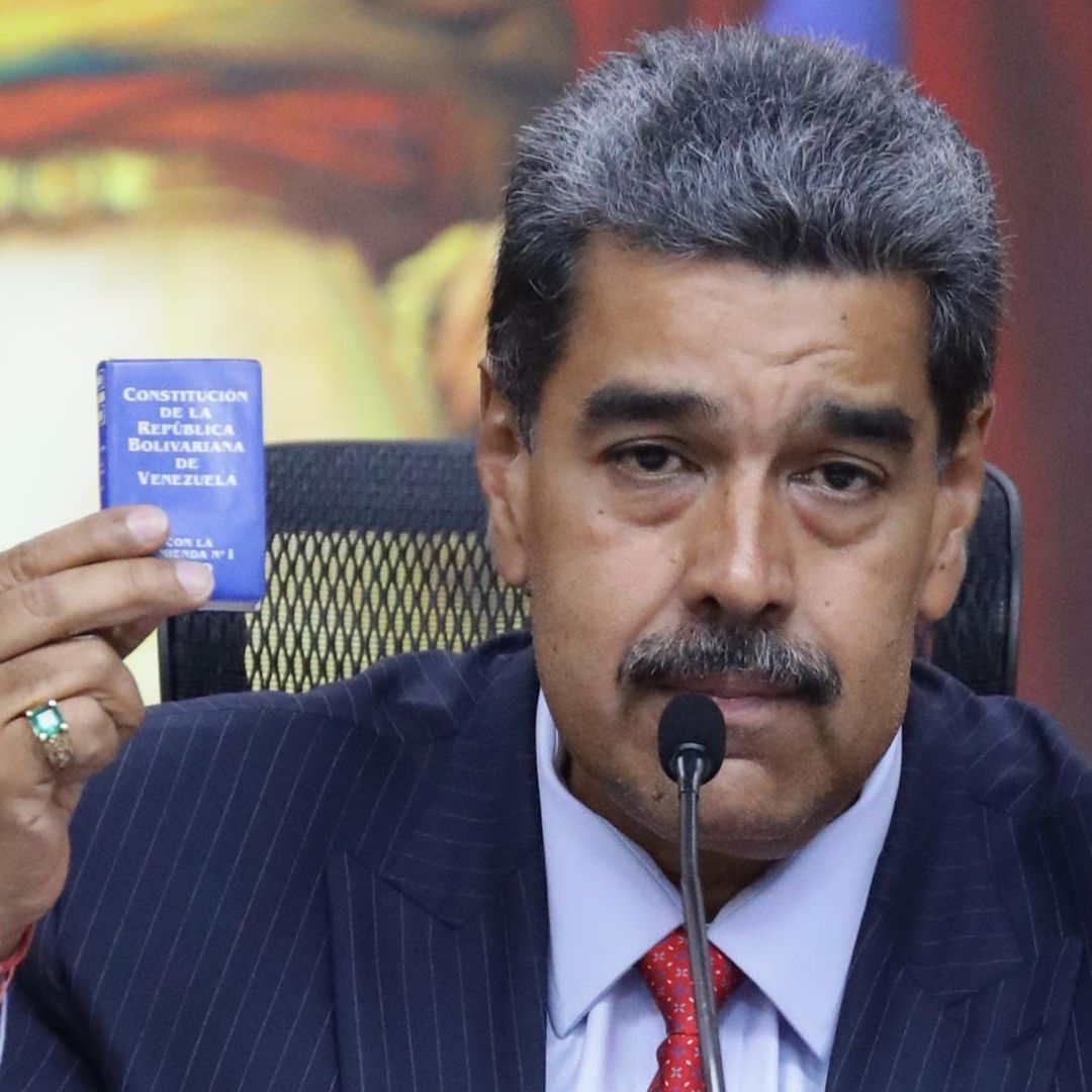 El presidente de Venezuela, Nicolás Maduro, habla durante una rueda de prensa este miércoles, en el Palacio de Miraflores en Caracas