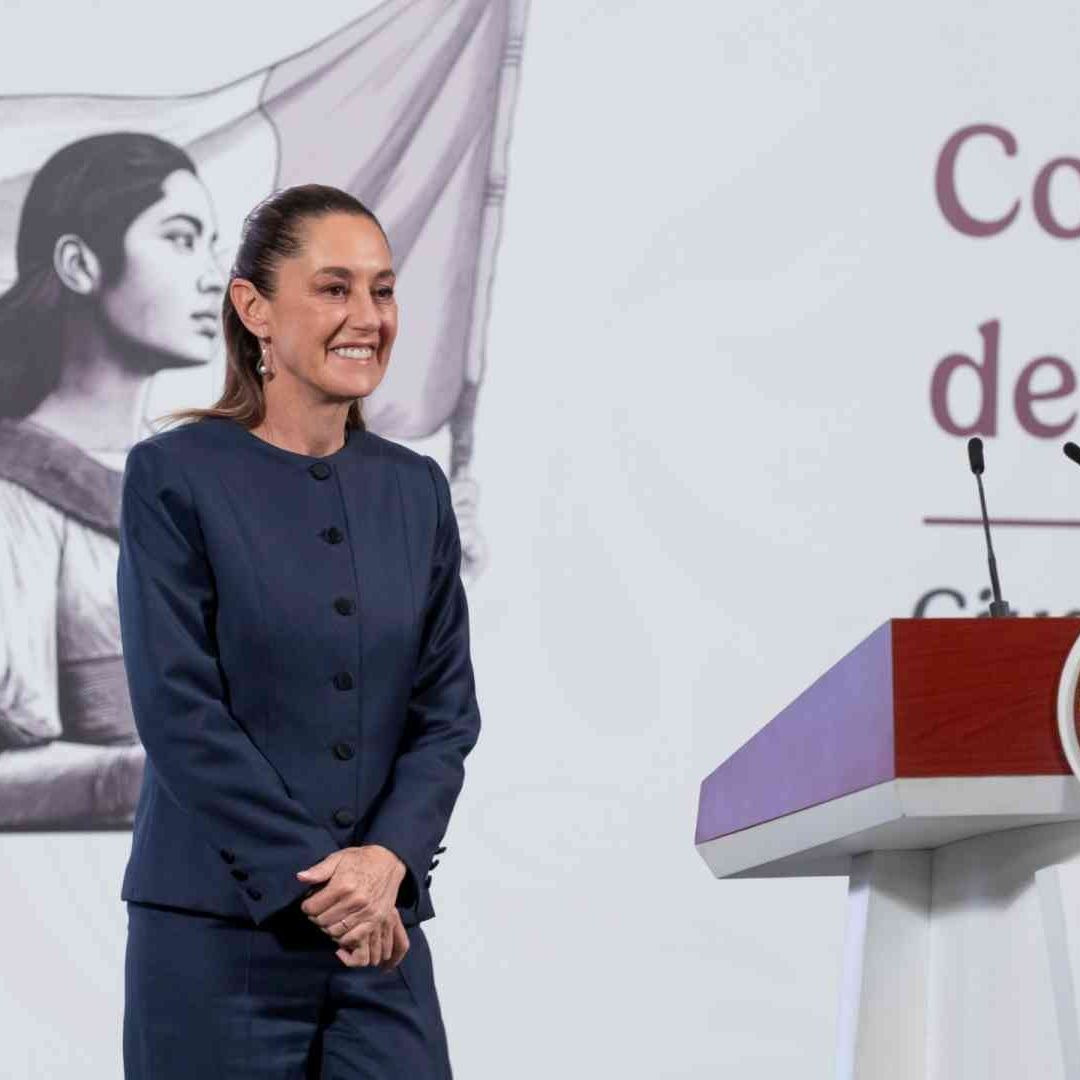 La presidenta Claudia Sheinbaum durante conferencia mañanera