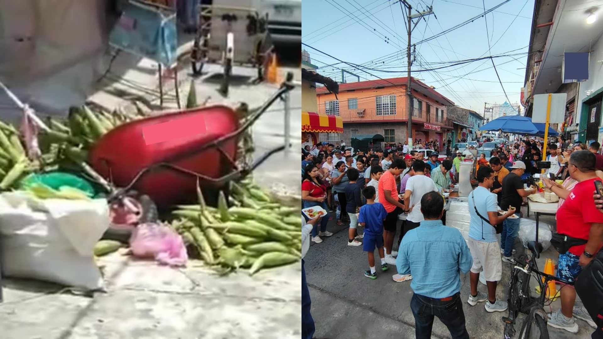 Habitantes de Misantla se dieron cita frente al lugar de la presunta agresora para apoyar a Don José.